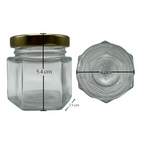 FRASCO DE VIDRIO HEXAGONAL MINI MB50H
