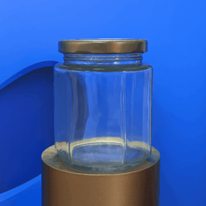 FRASCO DE VIDRIO HEXAGONAL